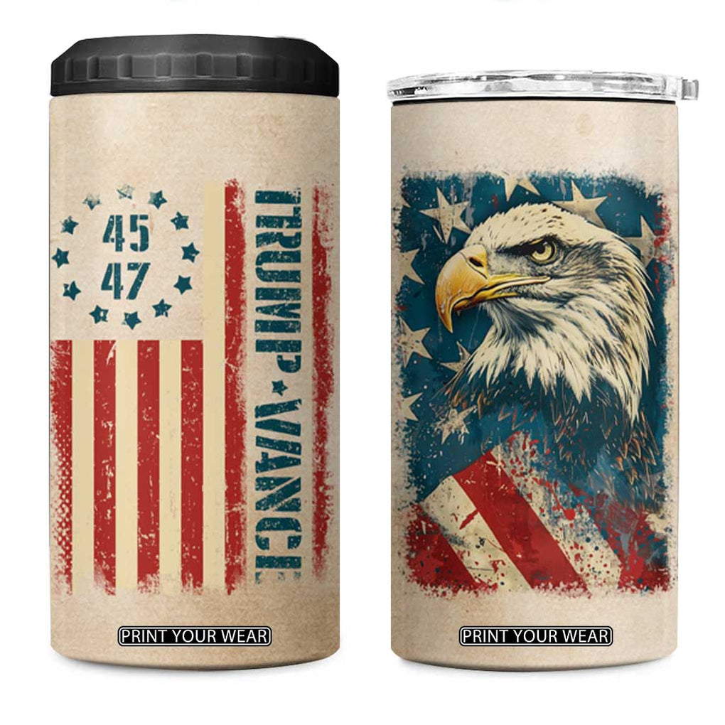 Trump Vance 2024 4 in 1 Can Cooler Tumbler US President 45 47 Eagle American Flag TB09 One Size: 16 oz Old Paper Print Your Wear