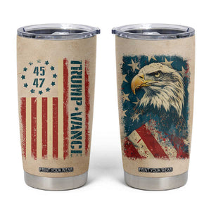 Trump Vance 2024 Tumbler Cup US President 45 47 Eagle American Flag TB09 Old Paper Print Your Wear