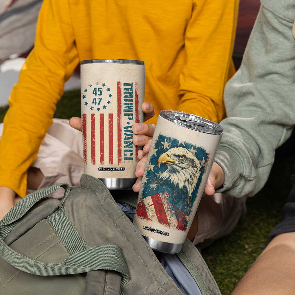 Trump Vance 2024 Tumbler Cup US President 45 47 Eagle American Flag TB09 Print Your Wear