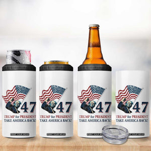 Trump 47 4 in 1 Can Cooler Tumbler Trump For President 2024 Take America Back TB09 Print Your Wear