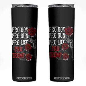 Trump Support Skinny Tumbler Pro God Gun Life Pro Trump 2024 TB09 Black Print Your Wear