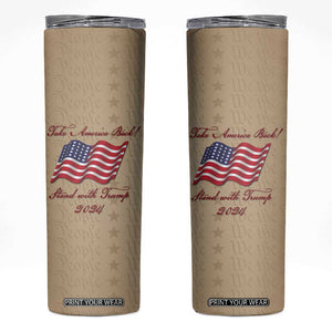 Trump 2024 Skinny Tumbler Take America Back Stand With Trump TB09 Old Paper Print Your Wear