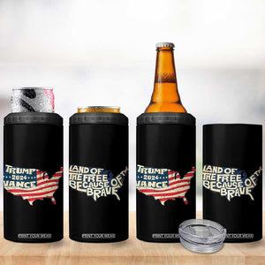 Trump Vance 2024 4 in 1 Can Cooler Tumbler Patriotic Land Of The Free Because Of The Brave TB09 Print Your Wear