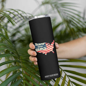 Trump Vance 2024 Skinny Tumbler Patriotic Land Of The Free Because Of The Brave TB09 Print Your Wear