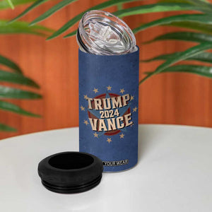 Trump Vance 2024 4 in 1 Can Cooler Tumbler Stand With Trump US President Election TB09 Print Your Wear