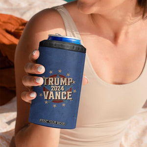 Trump Vance 2024 4 in 1 Can Cooler Tumbler Stand With Trump US President Election TB09 Print Your Wear