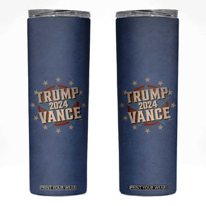 Trump Vance 2024 Skinny Tumbler Stand With Trump US President Election TB09 Navy Print Your Wear