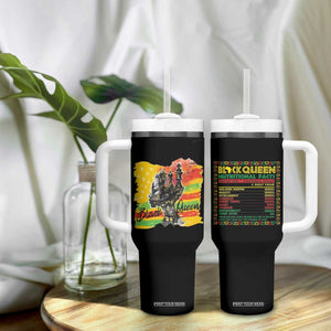 Black Women Tumbler With Handle Black Queen Nutrition Facts Gift for Her TB09 Print Your Wear