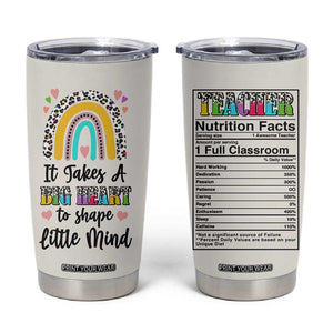 Teacher Tumbler Cup It Takes A Big Heart To Shape Little Minds TB09 Beige Print Your Wear