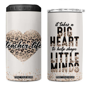 Teacher Life 4 in 1 Can Cooler Tumbler It Takes A Big Heart To Shape Little Minds TB09 One Size: 16 oz Beige Print Your Wear