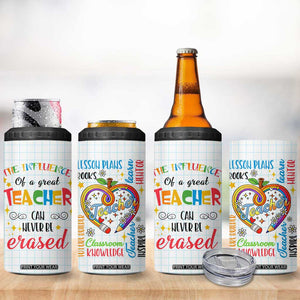 Teacher 4 in 1 Can Cooler Tumbler The Influence Of A Great Teacher Can Never Be Erased TB09 Print Your Wear