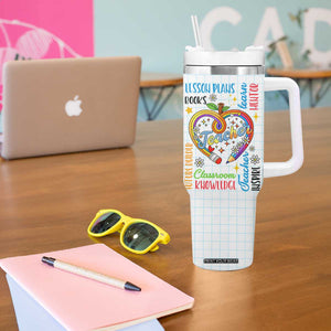 Teacher Tumbler With Handle The Influence Of A Great Teacher Can Never Be Erased TB09 Print Your Wear