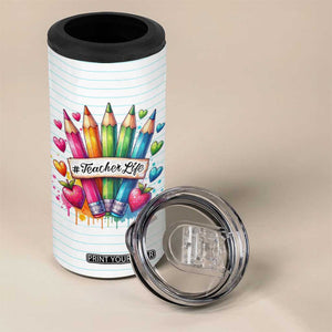 Teacher Life 4 in 1 Can Cooler Tumbler Teach Love Inspire Back To School TB09 Print Your Wear