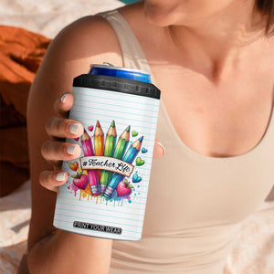 Teacher Life 4 in 1 Can Cooler Tumbler Teach Love Inspire Back To School TB09 Print Your Wear