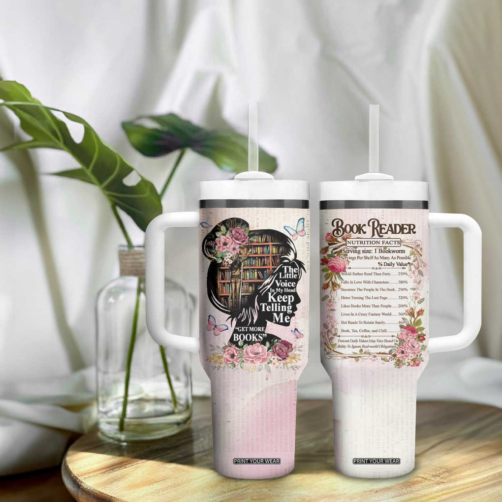 Book Lover Tumbler With Handle The Little Voices In My Head Keep Telling Me Get More Books TB09 Print Your Wear