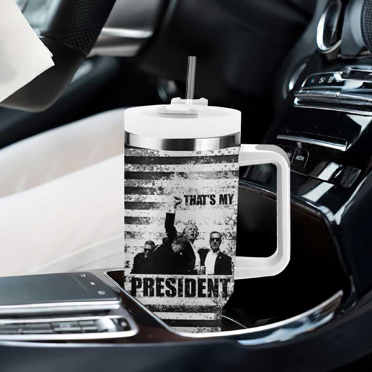 Trump 2024 Tumbler With Handle That's My President Trump Raise Fist American Patriotic TB09 Print Your Wear