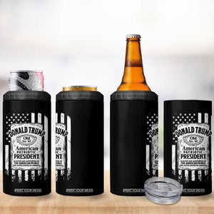 Trump 2024 4 in 1 Can Cooler Tumbler American Patriotic President 47 Whiskey Lover Patriotic TB09 Print Your Wear