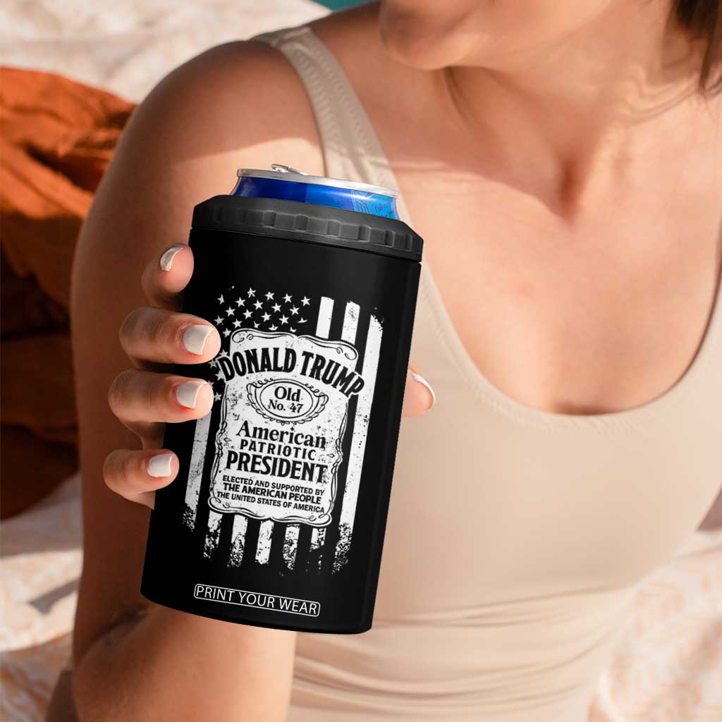 Trump 2024 4 in 1 Can Cooler Tumbler American Patriotic President 47 Whiskey Lover Patriotic TB09 Print Your Wear