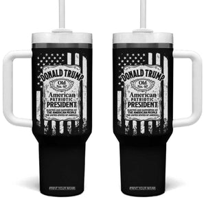 Trump 2024 Tumbler With Handle American Patriotic President 47 Whiskey Lover Patriotic TB09 One Size: 40 oz Black Print Your Wear