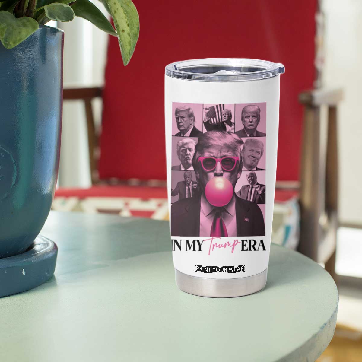 Trump Girl Era Tumbler Cup Pink Trump Bubble Gum TB09 Print Your Wear