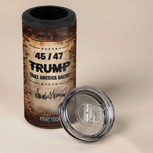 Trump 45 47 4 in 1 Can Cooler Tumbler Take America Back Vintage TB09 Print Your Wear