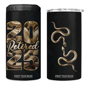 Year Of The Snake 2025 4 in 1 Can Cooler Tumbler Aesthetic Gold Snake Lucky TB09 One Size: 16 oz Black Print Your Wear