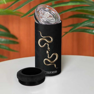 Year Of The Snake 2025 4 in 1 Can Cooler Tumbler Aesthetic Gold Snake Lucky TB09 Print Your Wear