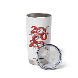 Year Of The Snake 2025 Tumbler Cup Lu Fu Shou Chinese New Year Snake Cherry Blossom TB09 Print Your Wear