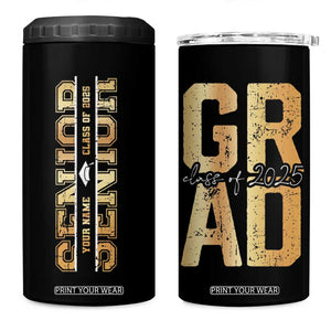 Personalized Graduation Gifts For Senior 4 in 1 Can Cooler Tumbler Custom Name Seniors Class Of 2025 TB09 One Size: 16 oz Black Print Your Wear