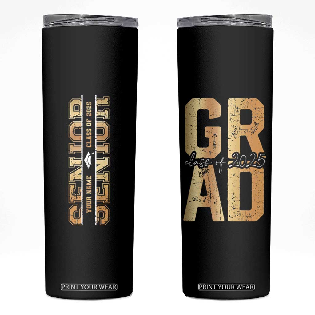 Personalized Graduation Gifts For Senior Skinny Tumbler Custom Name Seniors Class Of 2025 TB09 Black Print Your Wear