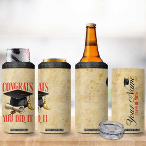 Personalized Graduation Gifts 4 in 1 Can Cooler Tumbler Custom Name Congrats You Did It Class Of 2025 TB09 Print Your Wear