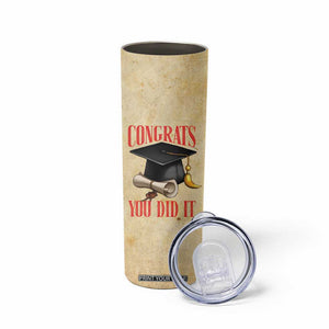 Personalized Graduation Gifts Skinny Tumbler Custom Name Congrats You Did It Class Of 2025 TB09 Print Your Wear