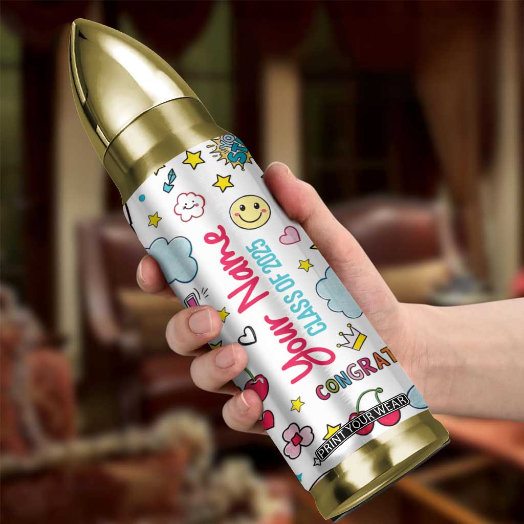 Personalized Graduation Gifts Bullet Tumbler Custom Name Cute Seniors Class Of 2025 TB09 Print Your Wear