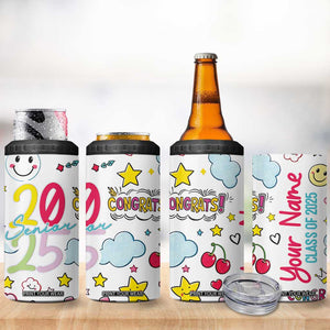 Personalized Graduation Gifts 4 in 1 Can Cooler Tumbler Custom Name Cute Seniors Class Of 2025 TB09 Print Your Wear