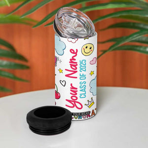 Personalized Graduation Gifts 4 in 1 Can Cooler Tumbler Custom Name Cute Seniors Class Of 2025 TB09 Print Your Wear