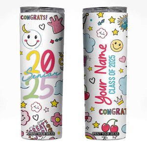 Personalized Graduation Gifts Skinny Tumbler Custom Name Cute Seniors Class Of 2025 TB09 Cute Print Your Wear