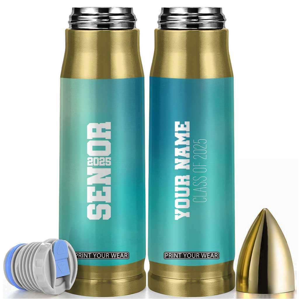 Personalized Graduation Gifts Bullet Tumbler Custom Name Seniors Class Of 2025 TB09 Blue Green Gradient Print Your Wear