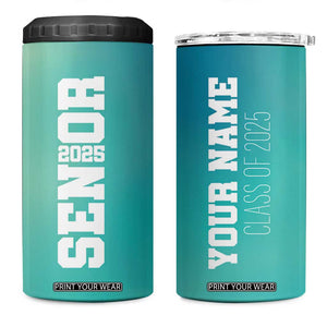 Personalized Graduation Gifts 4 in 1 Can Cooler Tumbler Custom Name Seniors Class Of 2025 TB09 One Size: 16 oz Blue Green Gradient Print Your Wear