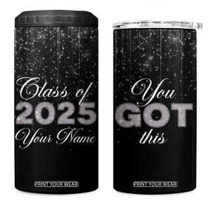 Personalized Graduation Gifts 4 in 1 Can Cooler Tumbler Custom Name Congrats You Got This Class Of 2025 TB09 One Size: 16 oz Black Print Your Wear