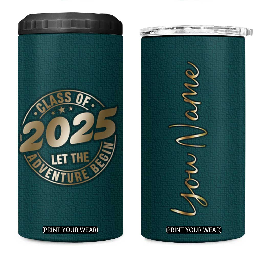 Personalized Graduation Gifts 4 in 1 Can Cooler Tumbler Custom Name Class Of 2025 Let The Adventure Begin TB09 One Size: 16 oz Dark Teal Print Your Wear