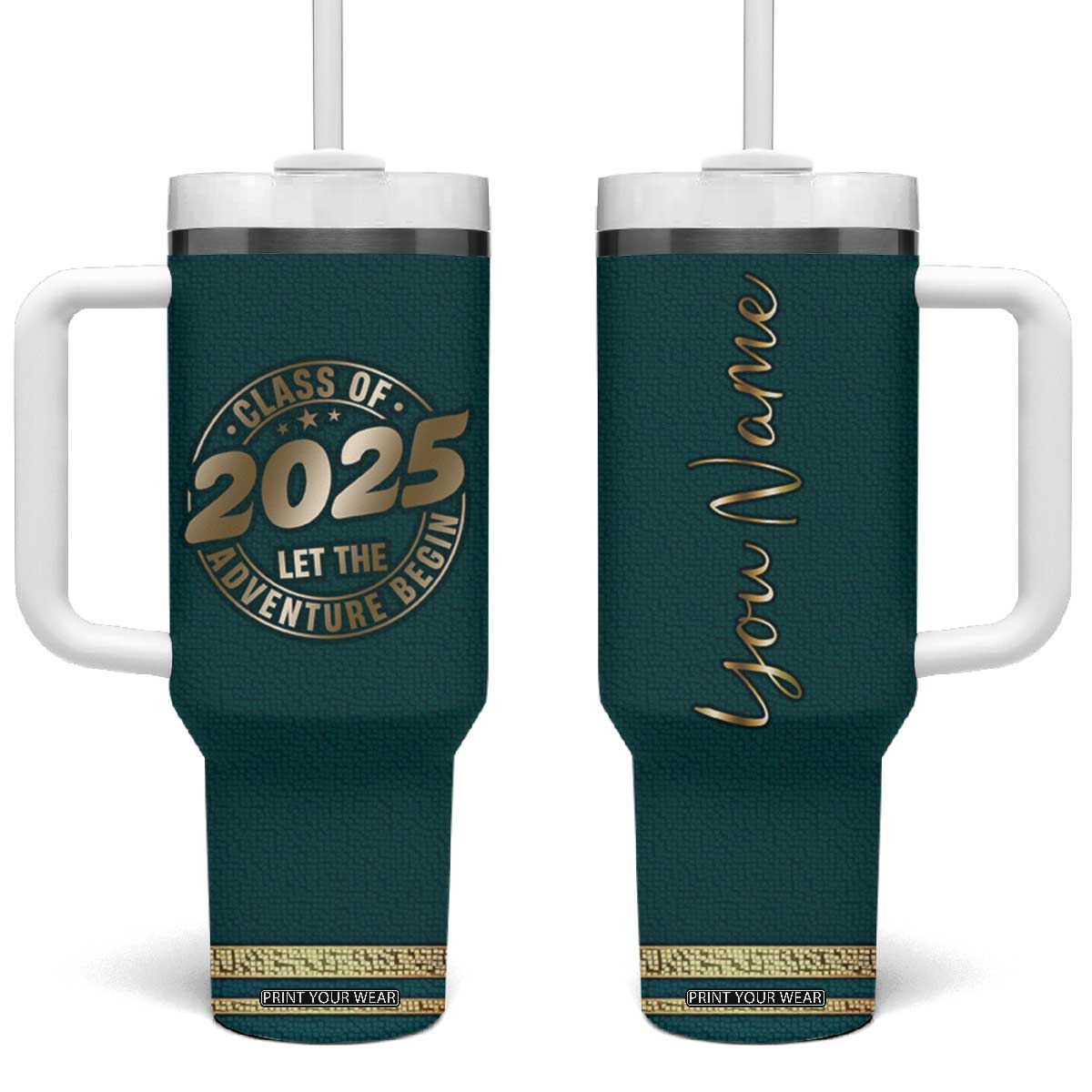 Personalized Graduation Gifts Tumbler With Handle Custom Name Class Of 2025 Let The Adventure Begin