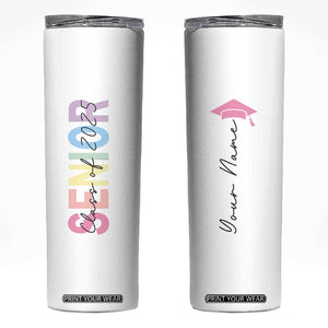 Personalized Graduation Gifts For Senior Skinny Tumbler Custom Name Class Of 2025 TB09 White Print Your Wear