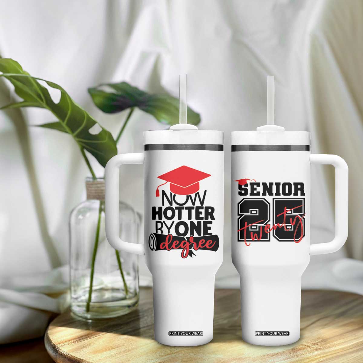 Funny Graduation Gifts Tumbler With Handle Now Hotter By One Degree Retro TB09 Print Your Wear