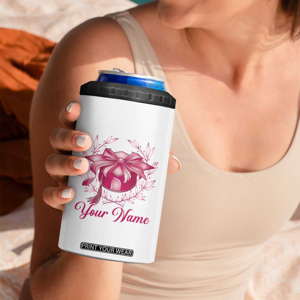 Personalized Graduation Gifts For Women 4 in 1 Can Cooler Tumbler Custom Name Coquette Bow Seniors Class Of 2025 TB09 Print Your Wear