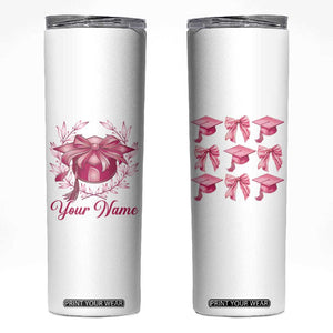 Personalized Graduation Gifts For Women Skinny Tumbler Custom Name Coquette Bow Seniors Class Of 2025 TB09 White Print Your Wear