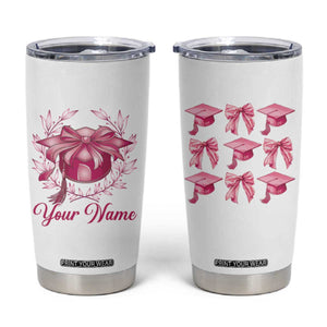 Personalized Graduation Gifts For Women Tumbler Cup Custom Name Coquette Bow Seniors Class Of 2025 TB09 White Print Your Wear