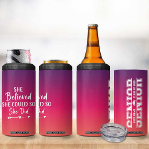 Personalized Graduation Gifts For Her 4 in 1 Can Cooler Tumbler Custom Name She Believed She Could So She Did Seniors Class Of 2025 TB09 Print Your Wear