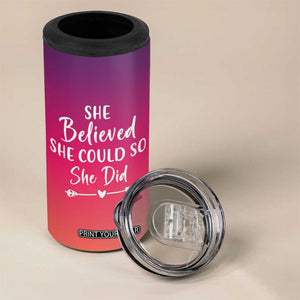 Personalized Graduation Gifts For Her 4 in 1 Can Cooler Tumbler Custom Name She Believed She Could So She Did Seniors Class Of 2025 TB09 Print Your Wear