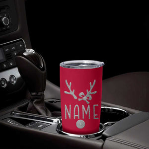 Personalized Christmas Tumbler Cup Custom Name Cute Reindeer Girly Bow TB09 Print Your Wear