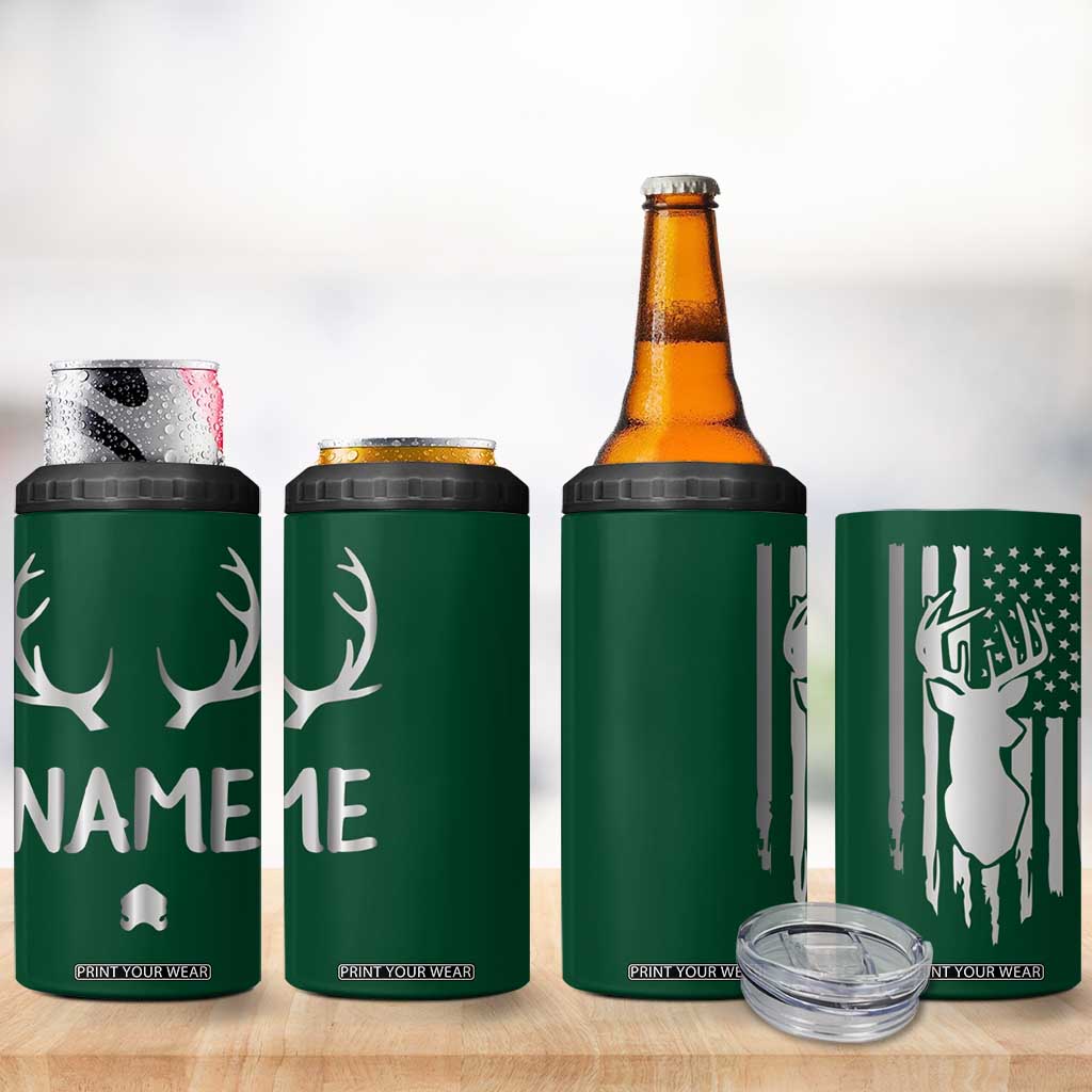 Personalized Hunting 4 in 1 Can Cooler Tumbler Custom Name Reindeer Season Christmas TB09 Print Your Wear